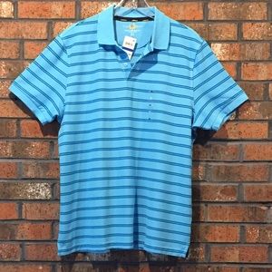 CLUB ROOM LIGHT BLUE POLO with DARKER BLUE STRIPES